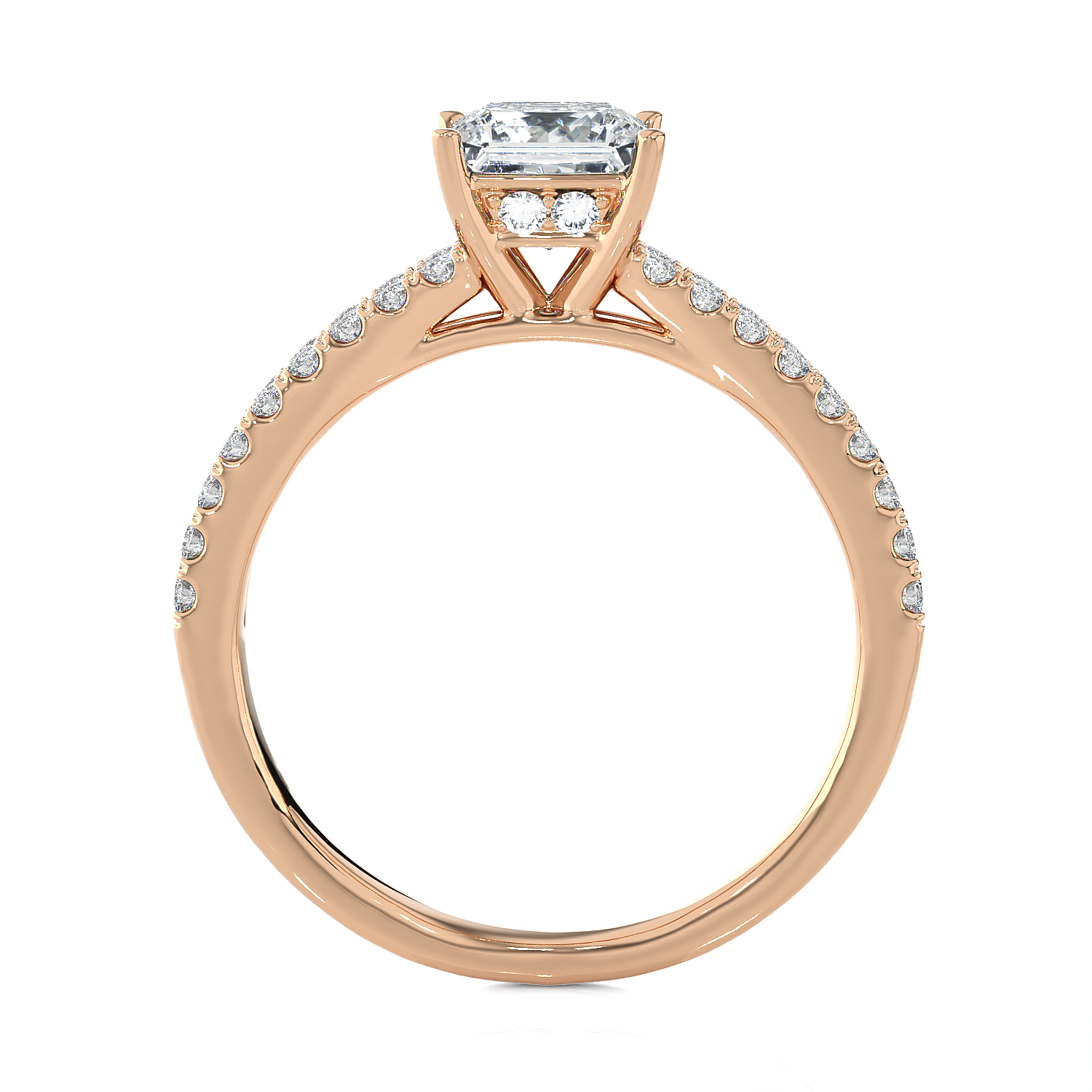1 1/2 ctw Princess-Cut Lab Grown Diamond Side Stone Engagement Ring