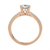 1 1/2 ctw Princess-Cut Lab Grown Diamond Side Stone Engagement Ring