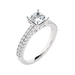 1 1/2 ctw Princess-Cut Lab Grown Diamond Side Stone Engagement Ring