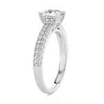 1 1/2 ctw Princess-Cut Lab Grown Diamond Side Stone Engagement Ring