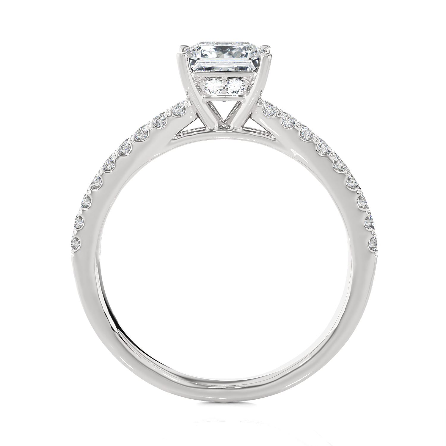1 1/2 ctw Princess-Cut Lab Grown Diamond Side Stone Engagement Ring