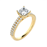 1 1/2 ctw Princess-Cut Lab Grown Diamond Side Stone Engagement Ring