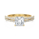 1 1/2 ctw Princess-Cut Lab Grown Diamond Side Stone Engagement Ring