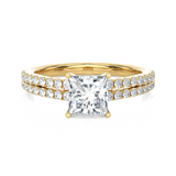 1 1/2 ctw Princess-Cut Lab Grown Diamond Side Stone Engagement Ring