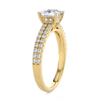 1 1/2 ctw Princess-Cut Lab Grown Diamond Side Stone Engagement Ring