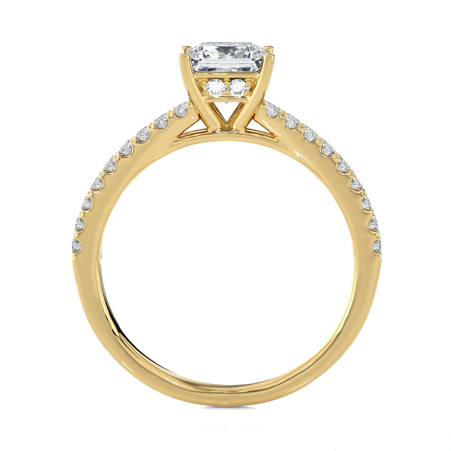 1 1/2 ctw Princess-Cut Lab Grown Diamond Side Stone Engagement Ring