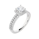 Emerald-Cut Lab Grown Diamond Halo Engagement Ring
