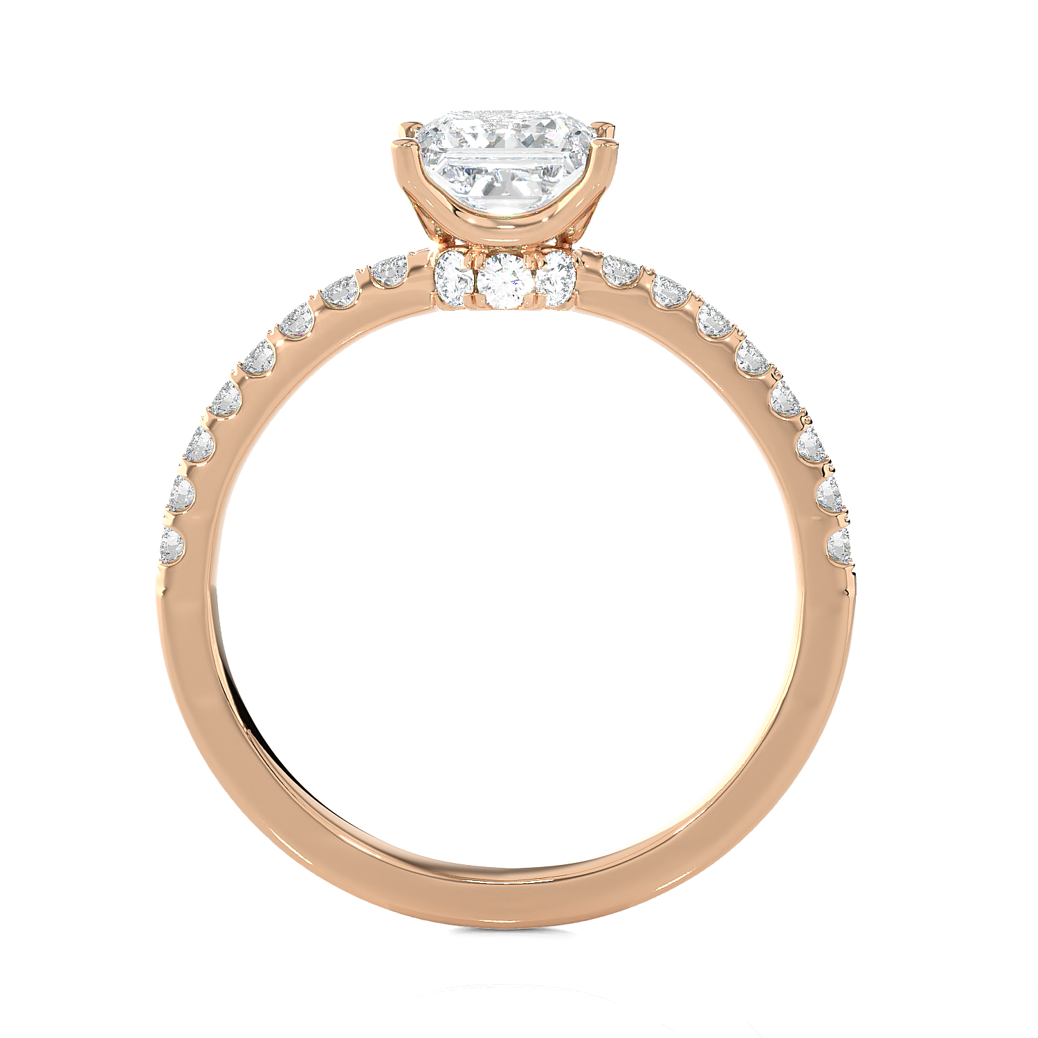 1 3/8 ctw Princess-Cut Lab Grown Diamond Side Stone Engagement Ring