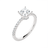 1 3/8 ctw Princess-Cut Lab Grown Diamond Side Stone Engagement Ring