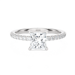 1 3/8 ctw Princess-Cut Lab Grown Diamond Side Stone Engagement Ring