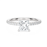1 3/8 ctw Princess-Cut Lab Grown Diamond Side Stone Engagement Ring
