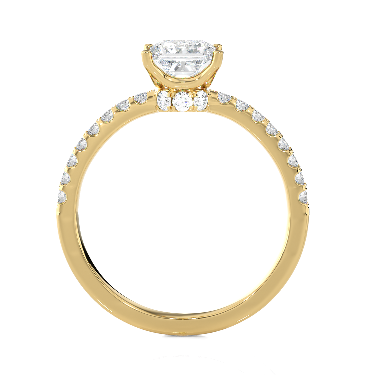 1 3/8 ctw Princess-Cut Lab Grown Diamond Side Stone Engagement Ring