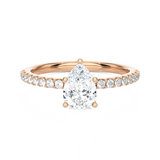 1 1/4 ctw Pear-Shaped Lab Grown Diamond Side Stone Engagement Ring