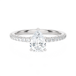 1 1/4 ctw Pear-Shaped Lab Grown Diamond Side Stone Engagement Ring