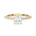 1 1/4 ctw Pear-Shaped Lab Grown Diamond Side Stone Engagement Ring