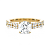 1 1/2 ctw Round Lab Grown Diamond Side Stone Engagement Ring