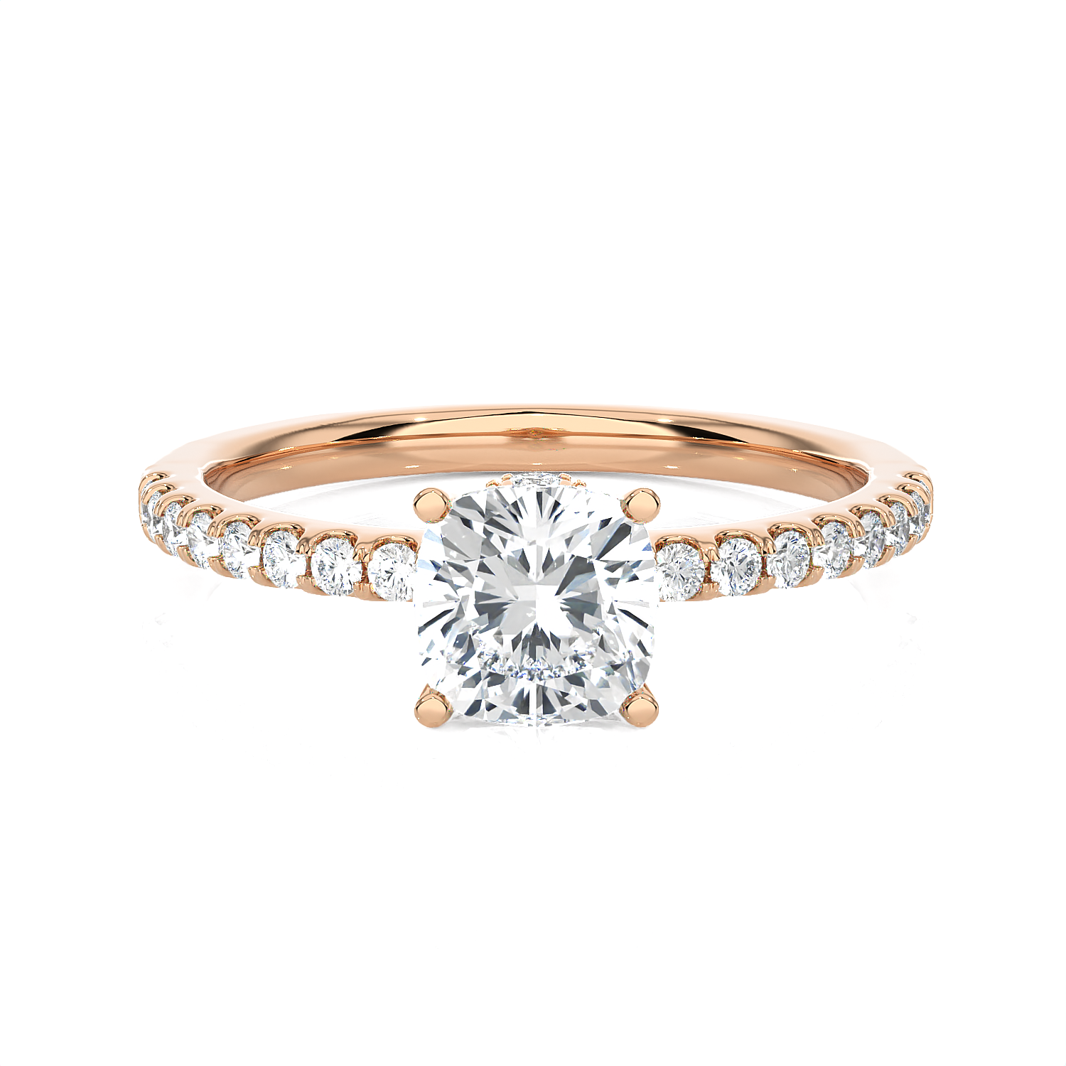 1 1/2 ctw Princess-Cut Lab Grown Diamond Side Stone Engagement Ring