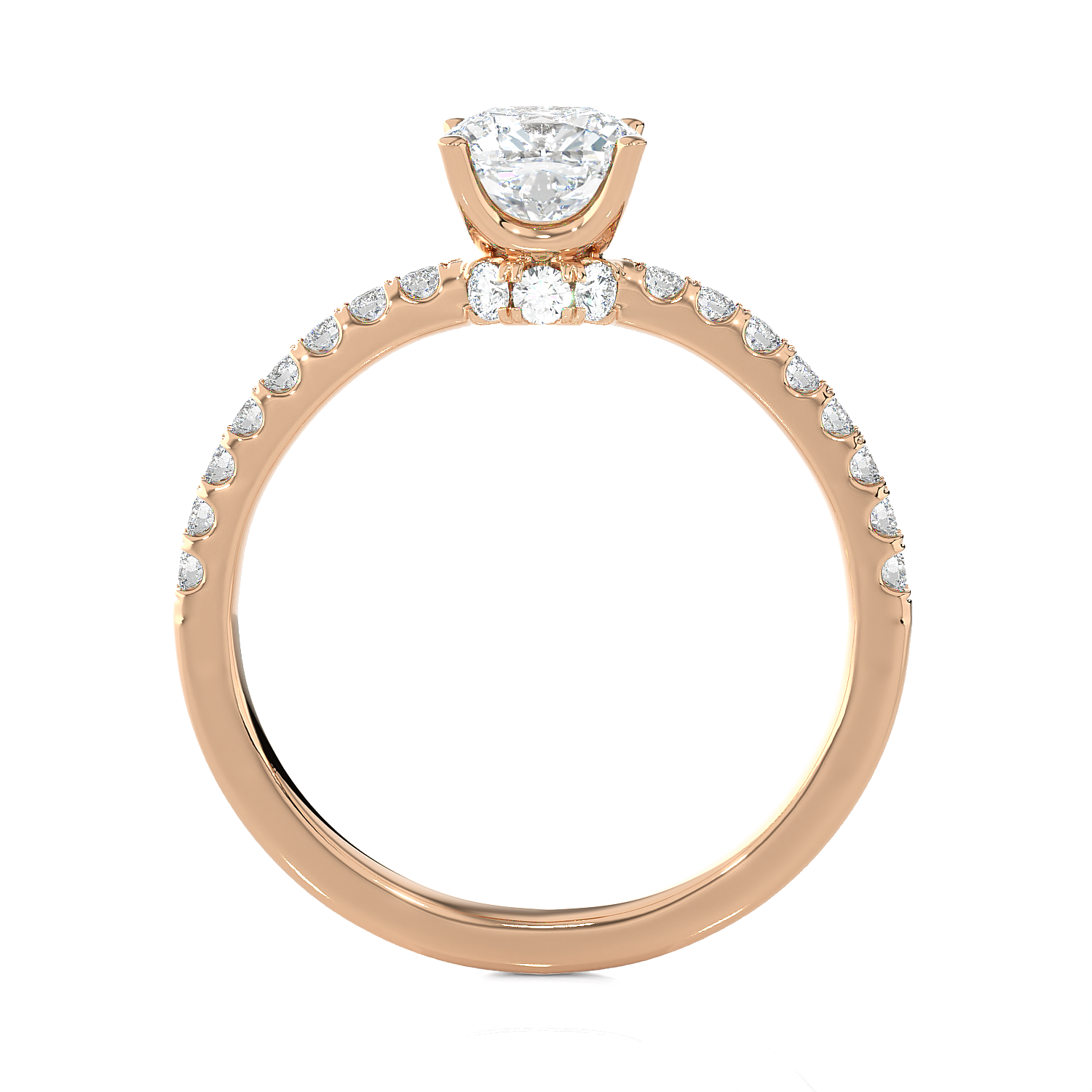 1 1/2 ctw Princess-Cut Lab Grown Diamond Side Stone Engagement Ring