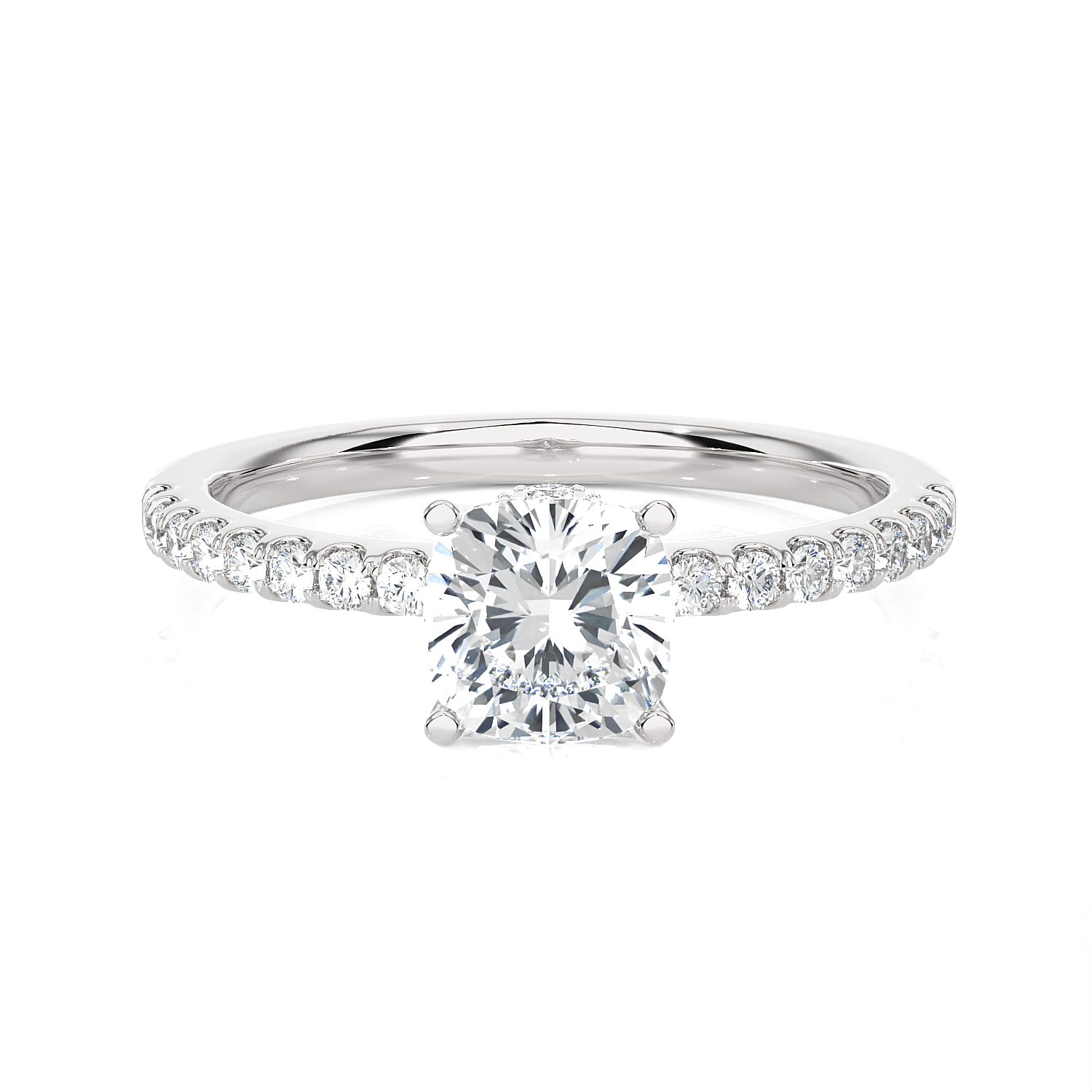 1 1/2 ctw Princess-Cut Lab Grown Diamond Side Stone Engagement Ring