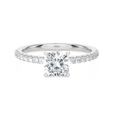 1 1/2 ctw Princess-Cut Lab Grown Diamond Side Stone Engagement Ring