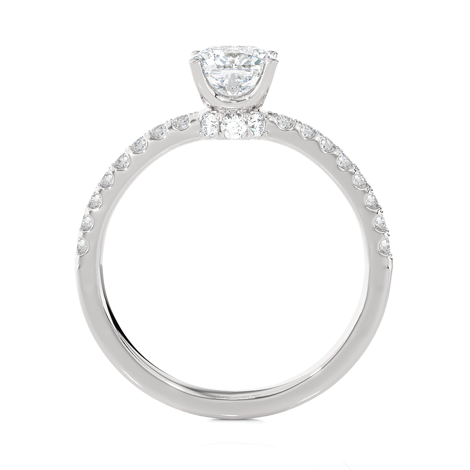 1 1/2 ctw Princess-Cut Lab Grown Diamond Side Stone Engagement Ring
