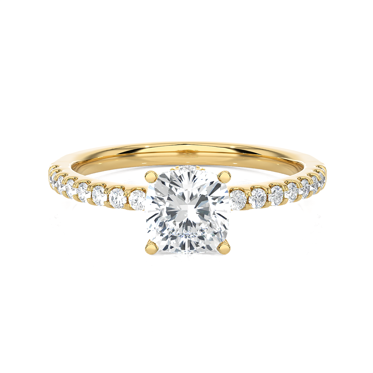 1 1/2 ctw Princess-Cut Lab Grown Diamond Side Stone Engagement Ring