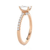 1 1/3 ctw Emerald-Cut Lab Grown Diamond Side Stone Engagement Ring