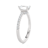 1 1/3 ctw Emerald-Cut Lab Grown Diamond Side Stone Engagement Ring