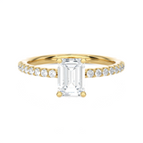 1 1/3 ctw Emerald-Cut Lab Grown Diamond Side Stone Engagement Ring