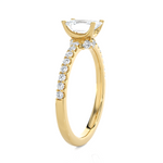 1 1/3 ctw Emerald-Cut Lab Grown Diamond Side Stone Engagement Ring