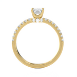 1 1/3 ctw Emerald-Cut Lab Grown Diamond Side Stone Engagement Ring