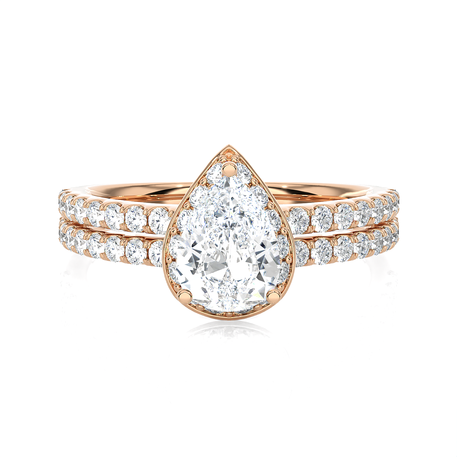 1 3/4 ctw Pear-Shaped Lab Grown Diamond Halo Engagement Ring