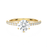 1 1/3 ctw Round Lab Grown Diamond Side Stone Engagement Ring