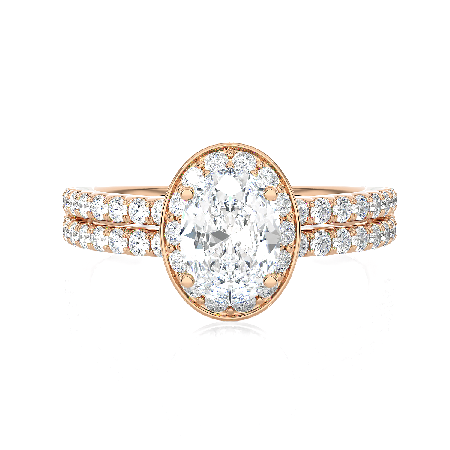 1 3/4 ctw Oval Lab Grown Diamond Halo Engagement Ring