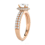 1 3/4 ctw Oval Lab Grown Diamond Halo Engagement Ring