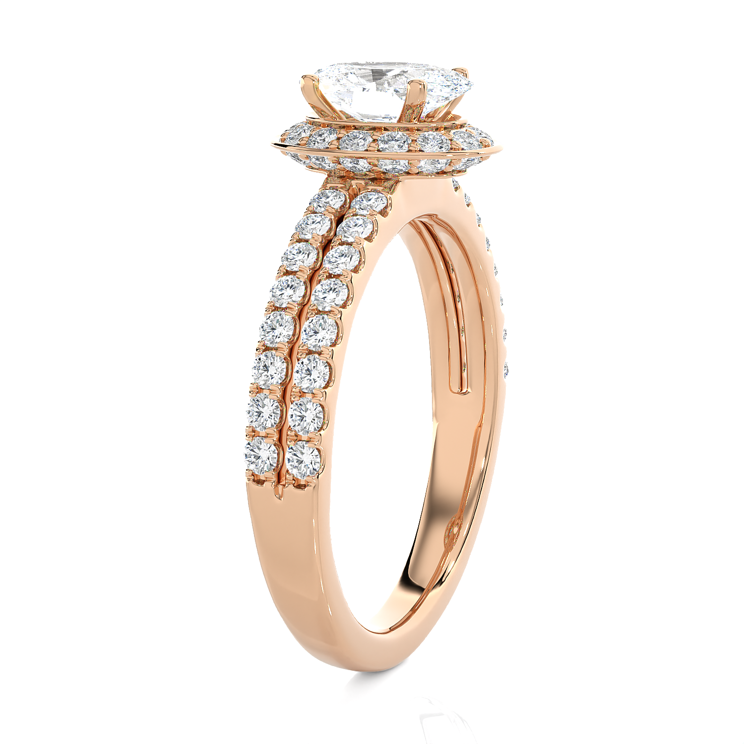 1 3/4 ctw Oval Lab Grown Diamond Halo Engagement Ring