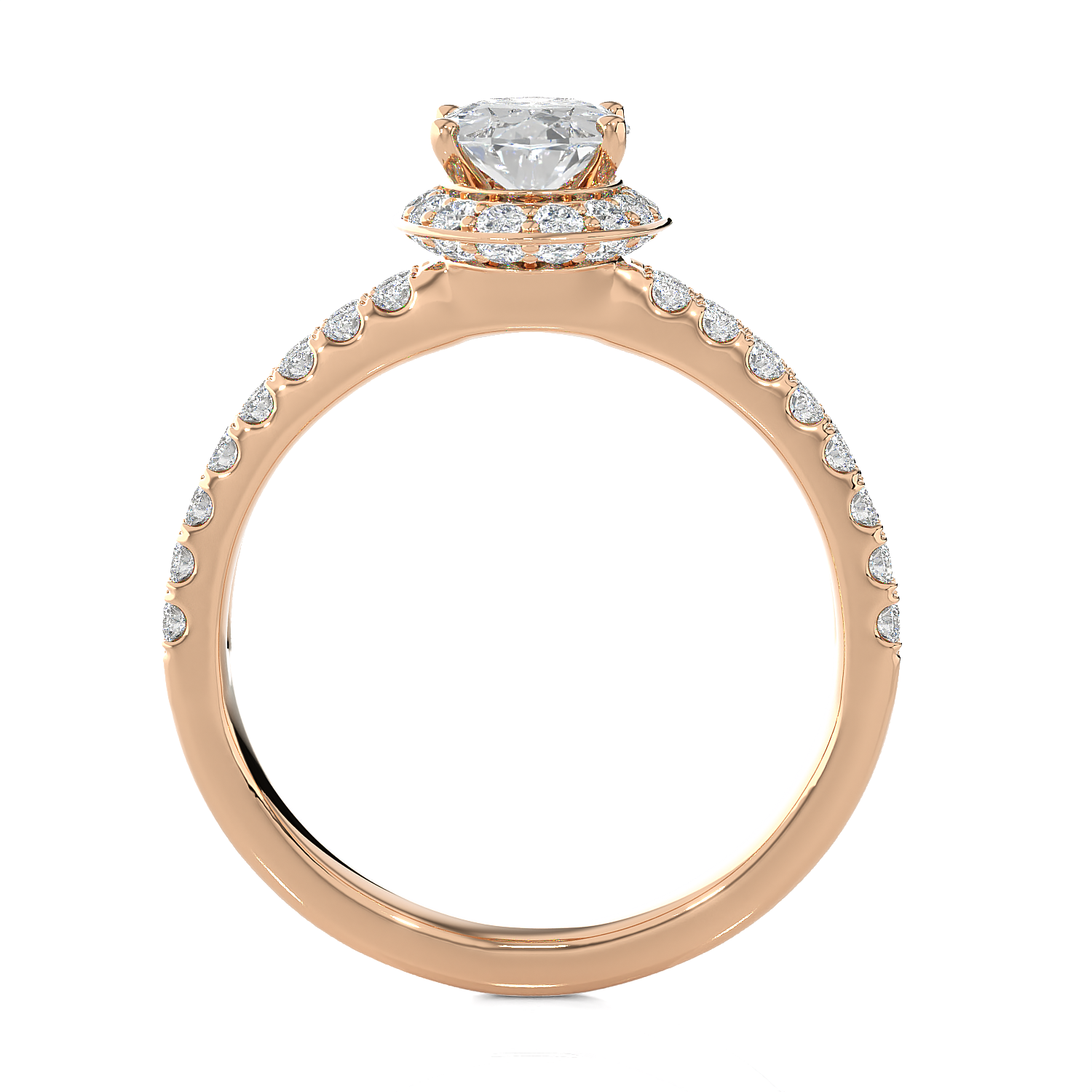 1 3/4 ctw Oval Lab Grown Diamond Halo Engagement Ring
