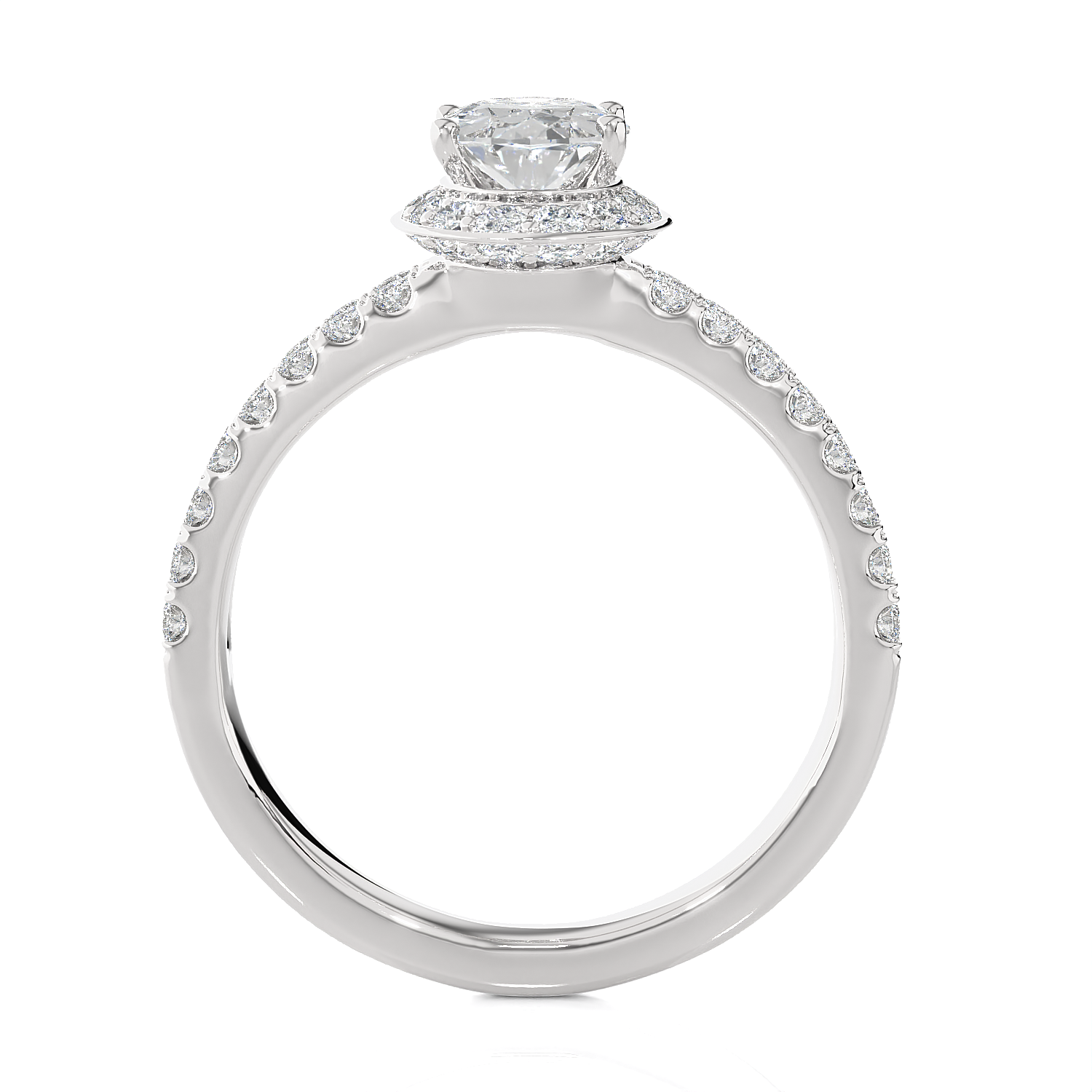 1 3/4 ctw Oval Lab Grown Diamond Halo Engagement Ring