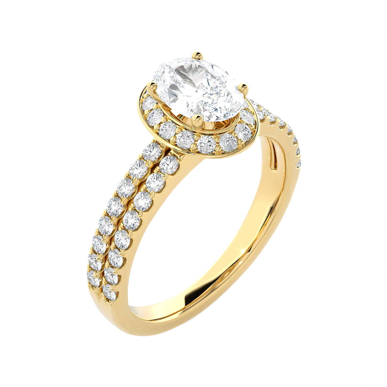 1 3/4 ctw Oval Lab Grown Diamond Halo Engagement Ring