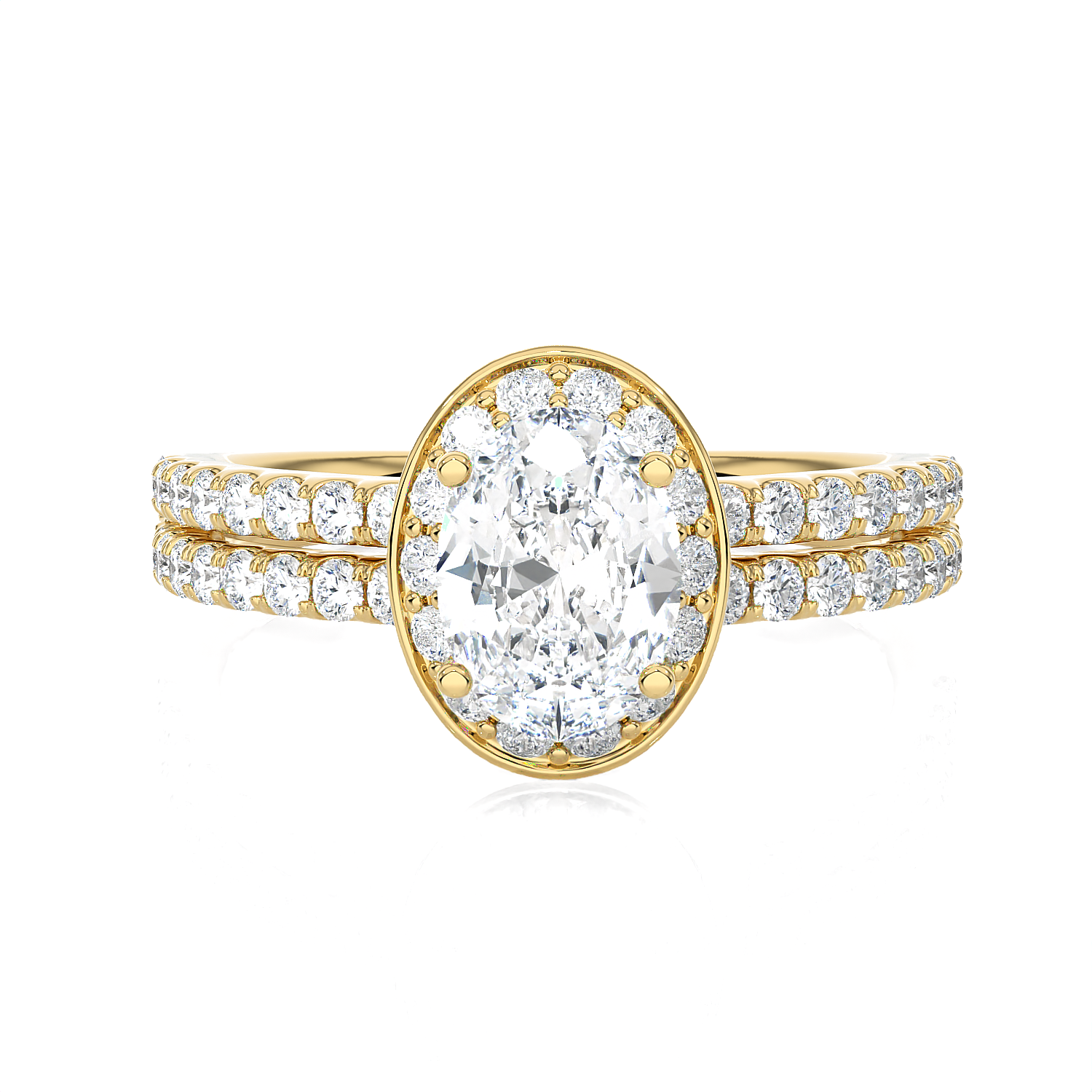 1 3/4 ctw Oval Lab Grown Diamond Halo Engagement Ring