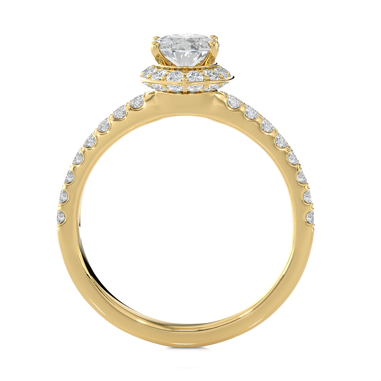 1 3/4 ctw Oval Lab Grown Diamond Halo Engagement Ring