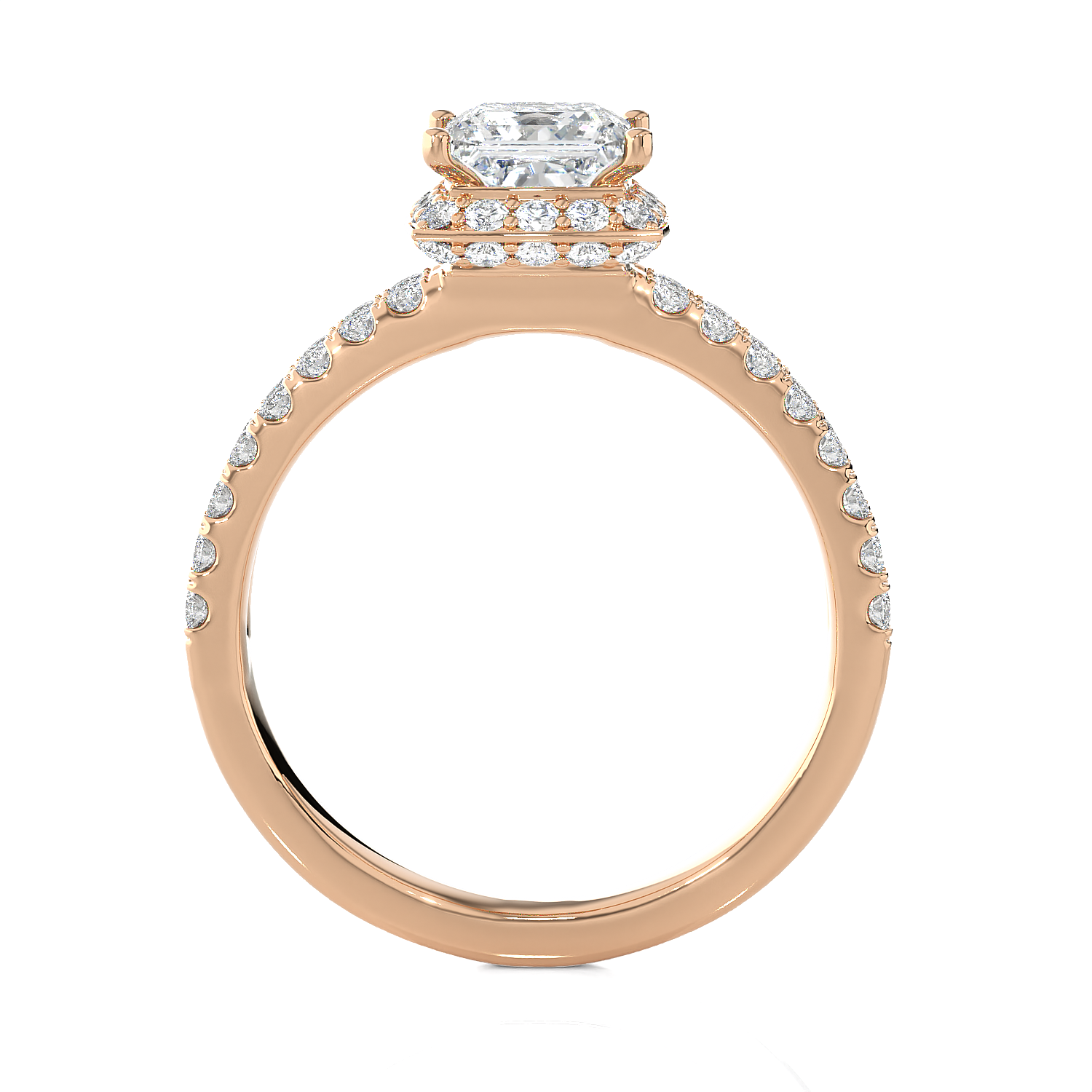 1 3/4 ctw Princess-Cut Lab Grown Diamond Halo Engagement Ring