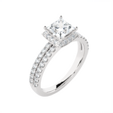 1 3/4 ctw Princess-Cut Lab Grown Diamond Halo Engagement Ring
