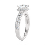 1 3/4 ctw Princess-Cut Lab Grown Diamond Halo Engagement Ring