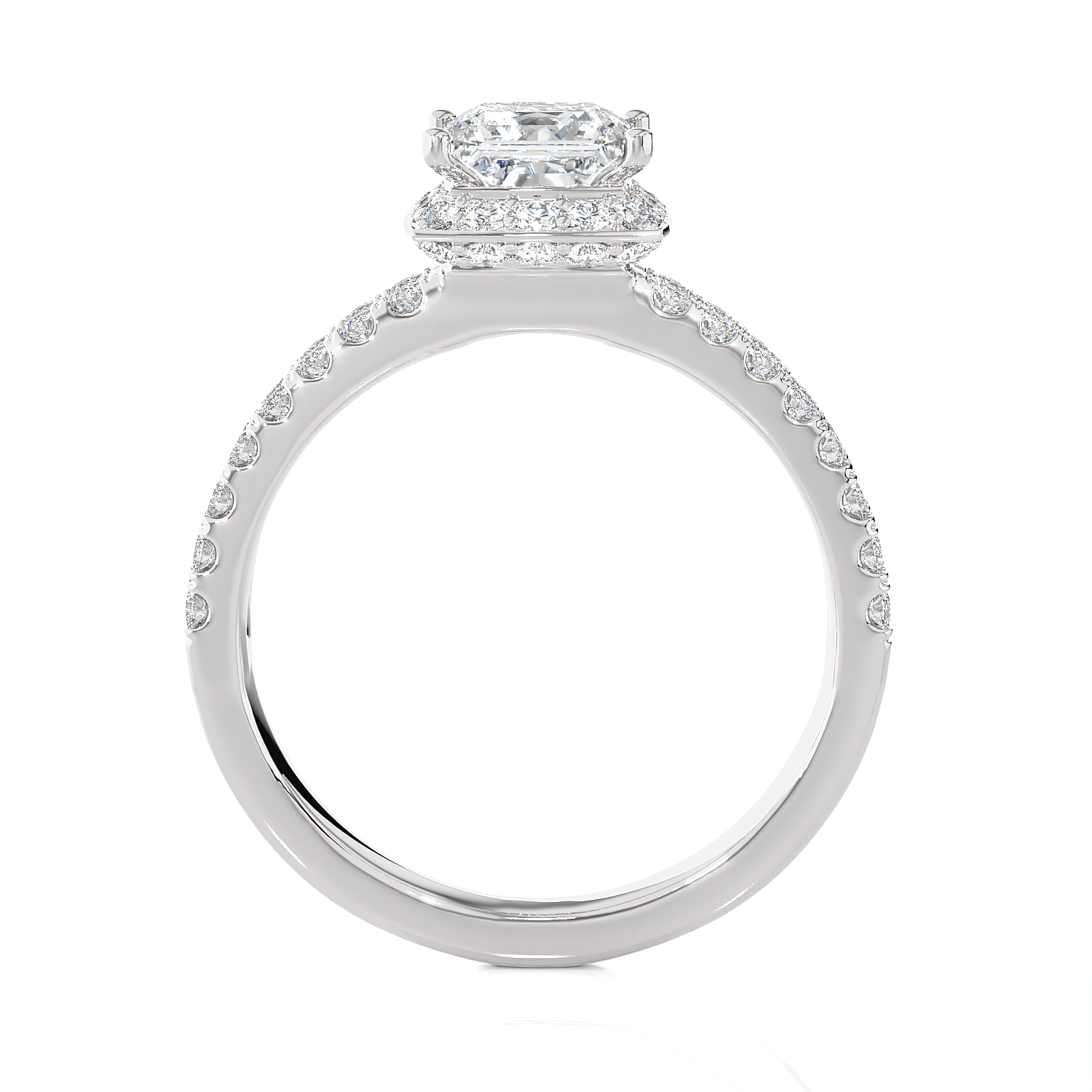 1 3/4 ctw Princess-Cut Lab Grown Diamond Halo Engagement Ring
