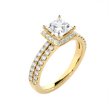1 3/4 ctw Princess-Cut Lab Grown Diamond Halo Engagement Ring