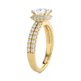 1 3/4 ctw Princess-Cut Lab Grown Diamond Halo Engagement Ring