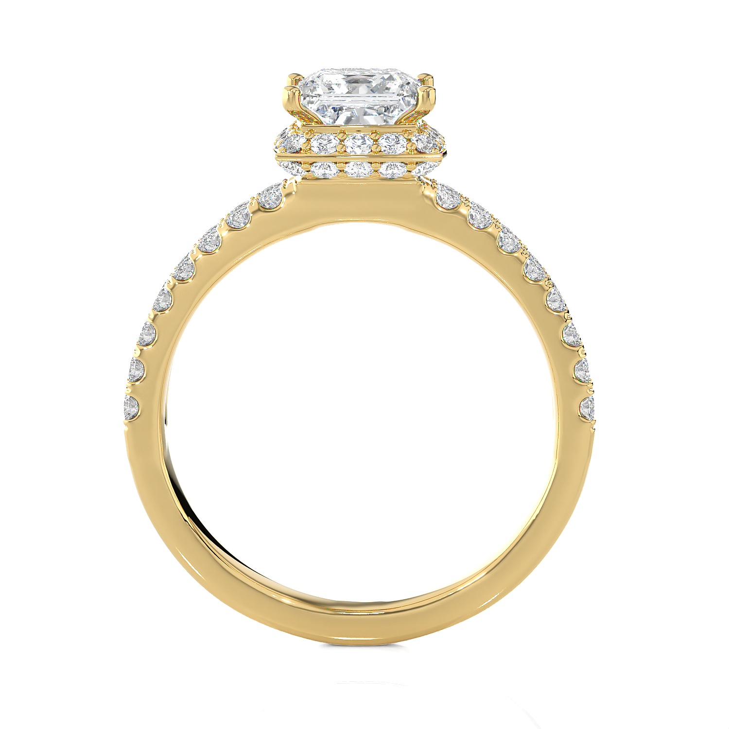 1 3/4 ctw Princess-Cut Lab Grown Diamond Halo Engagement Ring