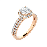 1 3/4 ctw Round Lab Grown Diamond Halo Engagement Ring