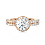 1 3/4 ctw Round Lab Grown Diamond Halo Engagement Ring